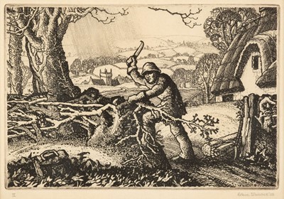 Lot 400 - Tanner (Robin, 1904-1988). Wiltshire Hedger, 1928, etching, the rare first state