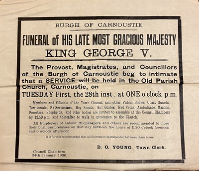 Lot 270 - 1911 George V. A collection of 40 posters & broadsides relating to King George V, c. 1911-36