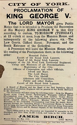 Lot 270 - 1911 George V. A collection of 40 posters & broadsides relating to King George V, c. 1911-36