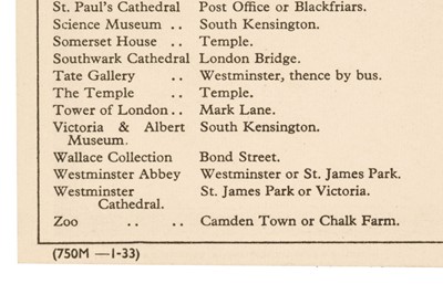Lot 109 - London Underground. Beck (H. C.). Map of London's Underground Railways, (750M 1-33), 1933