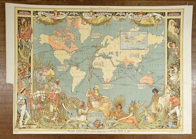 Lot 268 - 1886 World Map. Imperial Federation, Map of the World showing the extent of the British Empire