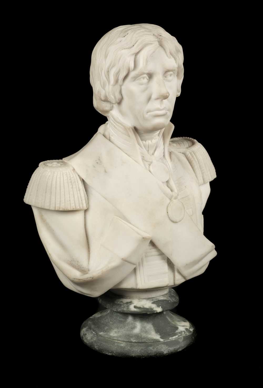 Lot 425 - Fredericks (20th century). A white marble bust of Nelson