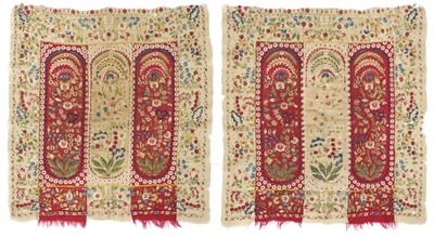 Lot 644 - Shawl. Two ends of a Delhi shawl, India, circa 1850s, & other items