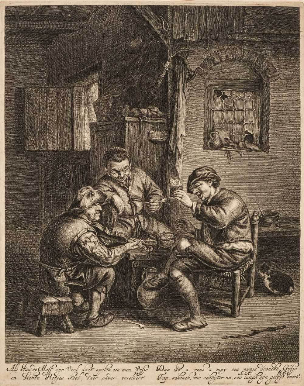 Lot 37 - Suyderhoef (Jonas). Three Peasants in an Inn,