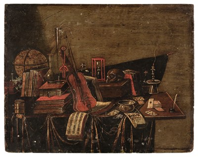 Lot 74 - Dutch School. Vanitas Still Life, first half 19th-century