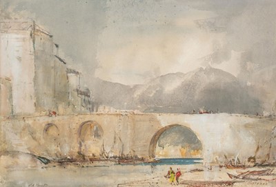 Lot 169 - Hunt (Cecil Arthur, 1873-1965). Bridge at Sisteron, watercolour