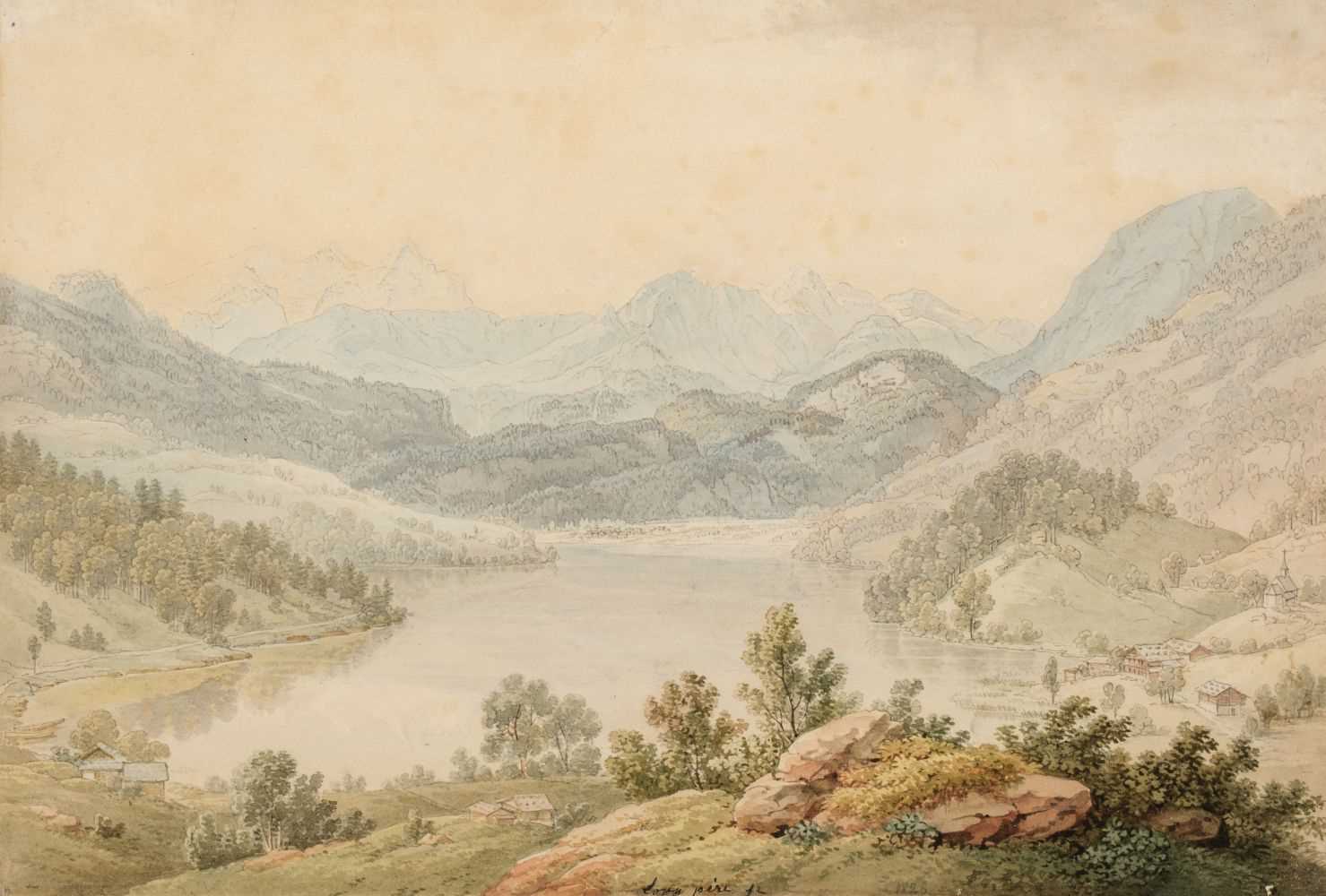 Lot 99 - Lory (Gabriel, 1763-1840). Lake Lungern, looking South towards the Brünig Pass, 1826