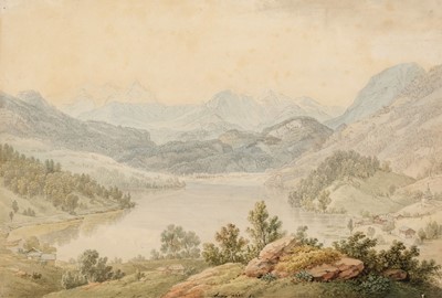 Lot 166 - Lory (Gabriel, 1763-1840). Lake Lungern, looking South towards the Brünig Pass, 1826