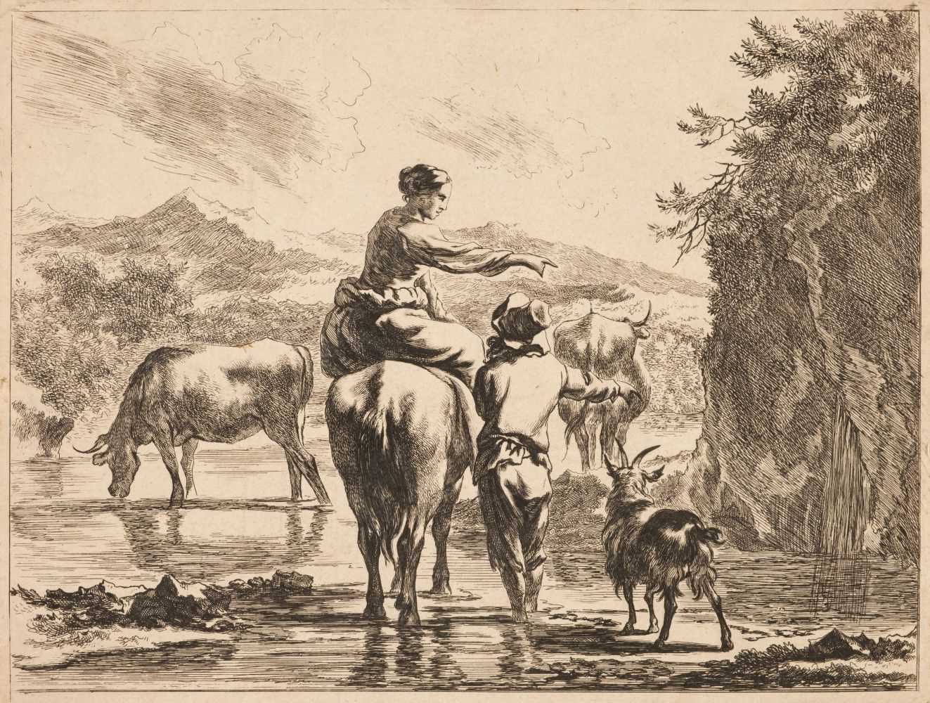 Lot 40 - Visscher (J., 1633/34-1712). Pastoral Landscapes, after Nicolaes Berchem, etchings, 1660