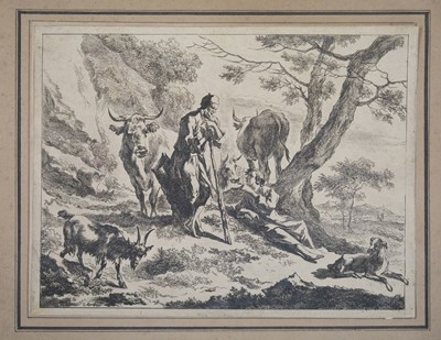 Lot 40 - Visscher (J., 1633/34-1712). Pastoral Landscapes, after Nicolaes Berchem, etchings, 1660