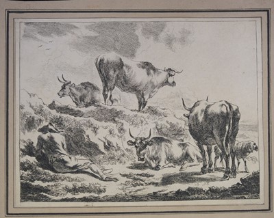 Lot 40 - Visscher (J., 1633/34-1712). Pastoral Landscapes, after Nicolaes Berchem, etchings, 1660