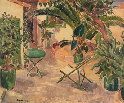 Lot 236 - Mathews (B., 20th century). Mediteranean Courtyard, circa 1930s