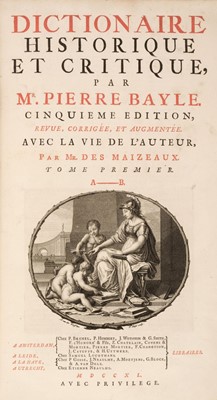 Lot 289 - Bayle (Pierre). Dictionaire Historique et Critique, 4 volumes, 1740