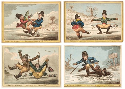 Lot 228 - Gillray (James). The Elements of Skating (set of 4), H. Humphrey, November 24th 1805