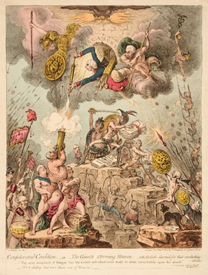 Lot 204 - Gillray (James). Confederated-Coalition; - or - The Giants storming Heaven, H. Humphrey, 1804