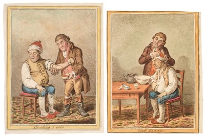 Lot 206 - Gillray (James). Gentle Emetic, Breathing a Vein, Brisk Cathartic [and] Charming well again, 1804