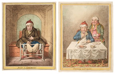 Lot 206 - Gillray (James). Gentle Emetic, Breathing a Vein, Brisk Cathartic [and] Charming well again, 1804