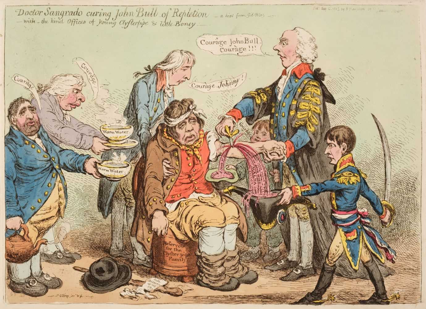 Lot 190 - Gillray (James). Doctor Sangrado curing