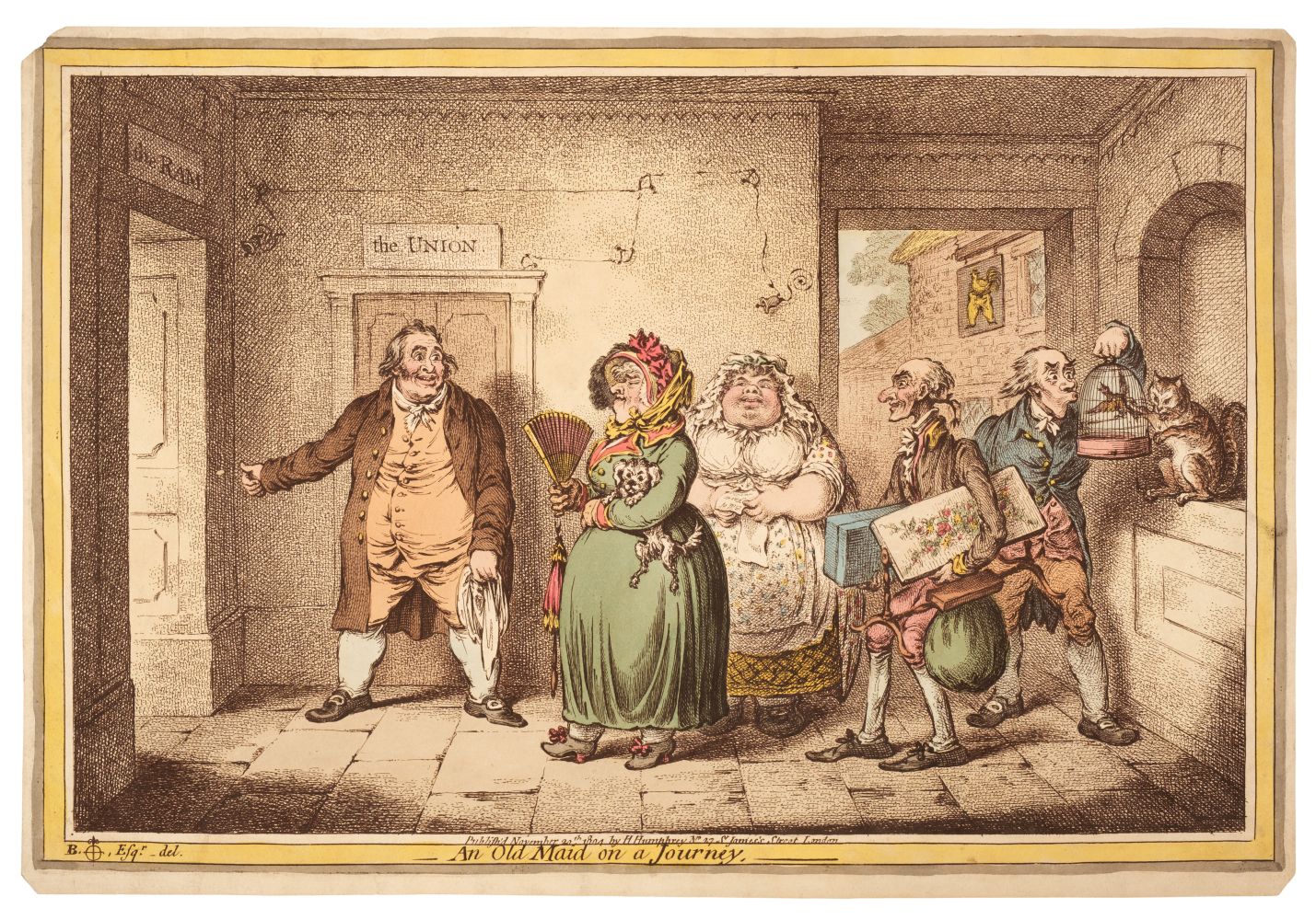 Gillray (James). An Old Maid on a Journey, H. Humphrey, November 20th 1804