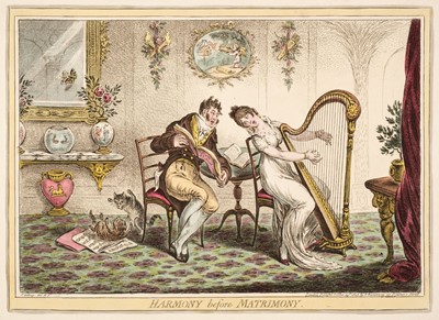 Lot 207 - Gillray (James). Harmony before Matrimony [and] Matrimonial Harmonics, H. Humphrey, 1805