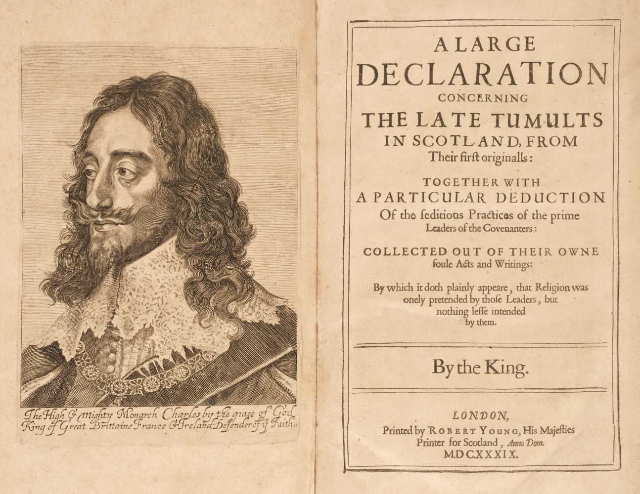 Lot 371 - Charles I. A large declaration concerning the late tumults in Scotland, 1639