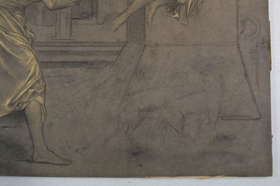 Lot 202 - De Morgan (Evelyn, 1855-1919). Blindness and Cupidity Chasing Joy from the City, gold and pastel