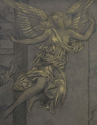 Lot 202 - De Morgan (Evelyn, 1855-1919). Blindness and Cupidity Chasing Joy from the City, gold and pastel