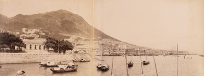 Lot 13 - China & Hong Kong. An album containing 3 photographic panoramas & 44 photographs, early 1890s