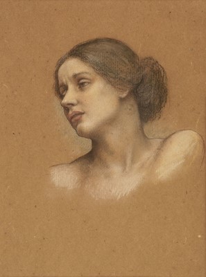 Lot 196 - De Morgan (Evelyn, 1855-1919). Preparatory study of a female head