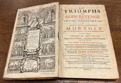 Lot 281 - Reynolds (John). Triumphs of Gods Revenge, London: C. Griffin, 1704