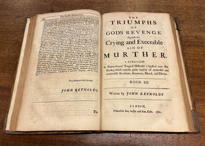 Lot 281 - Reynolds (John). Triumphs of Gods Revenge, London: C. Griffin, 1704