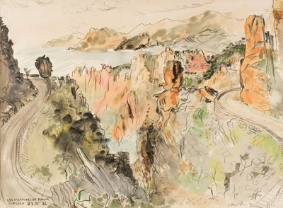 Lot 319 - Piper (Edward, 1938-1990). Les Calanches de Piana, Corsica, 1986, watercolour, signed