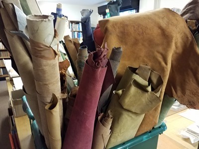 Lot 344 - Leather. An assortment of calf and goatskin leather