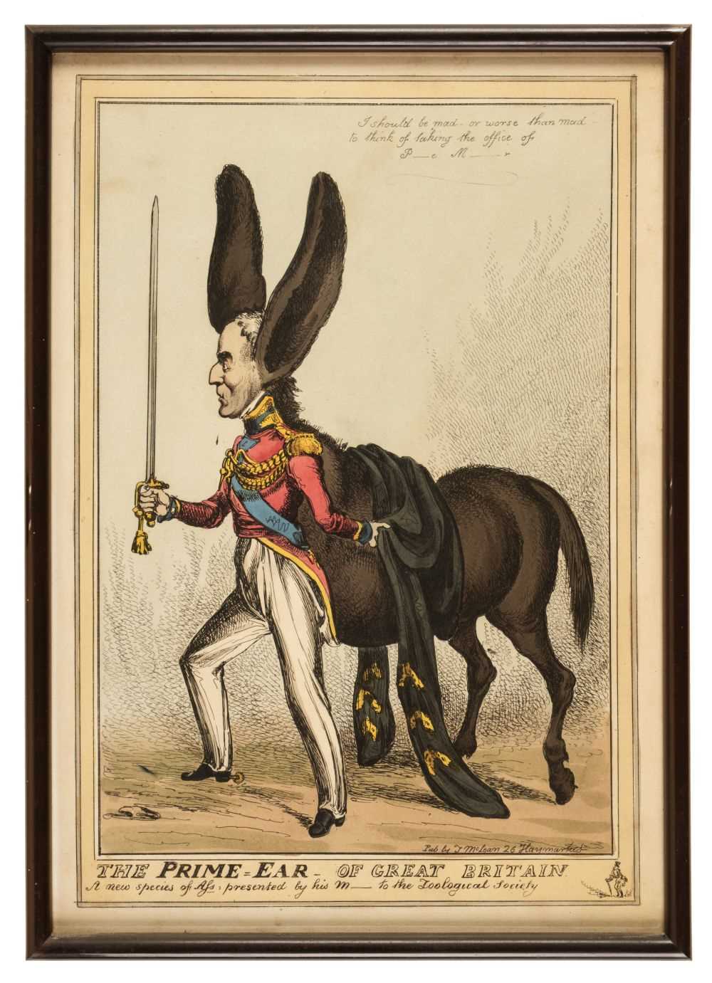 Lot 243 - Heath (William). Eight caricatures relating to the Duke of Wellington, Thos. Mclean, circa 1830