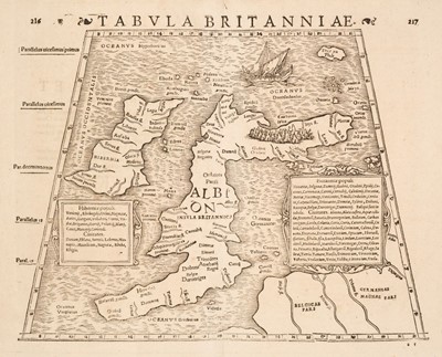 Lot 88 - British Isles. Muster (Sebastian). Tabula Britanniae [1578 but a 1621 edition]