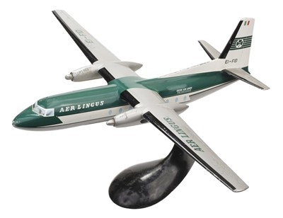 Lot 345 - Desktop Model. A 1960s Fokker F-27 Friendship travel agents model aircraft in Aer Lingus livery