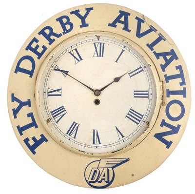 Lot 344 - Derby Aviation. A Derby Aviation wall clock circa 1940s