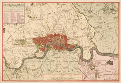 Lot 111 - London. Tirion (Isaak), Kaart van Londen..., 1754