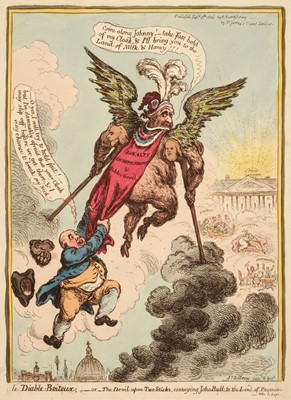 Lot 212 - Gillray (James). Le Diable-Boiteux,-or- The Devil upon Two Sticks..., 1806