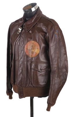 Lot 354 - Flying Jacket. A WWII American A2 flying jacket of the 584th Night Fighter Squadron