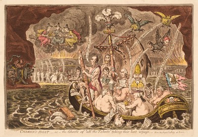 Lot 202 - Gillray (James). Charon's Boat or the Ghosts of "all the Talents" taking their last Voyage, 1807
