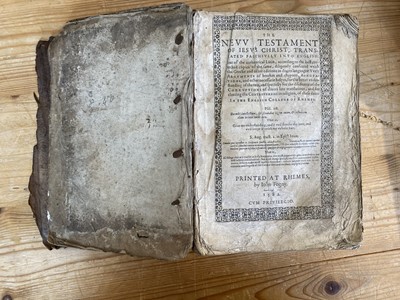 Lot 255 - Bible [New Testament - English, Douai]. The New Testament of Jesus Christ, 1582