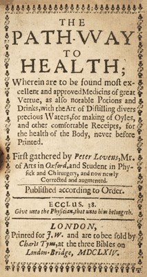 Lot 272 - Levens (Peter). The Path-way to Health... , 1664