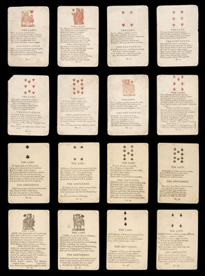 Lot 471 - English fortune telling pack. Love fortune cards, 1784