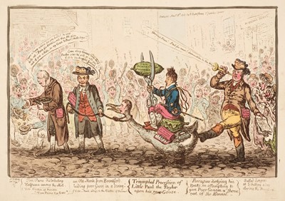 Lot 237 - Gillray (James). Triumphal procession of Little Paul the Taylor upon his new Goose..., 1806