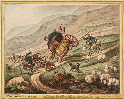 Lot 223 - Gillray (James). Posting in Scotland [and] Posting in Ireland, 1805