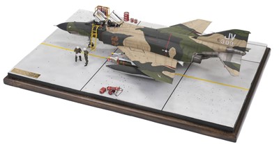 Lot 321 - Aircraft Diorama. F-4E Phanton "Betty Lou" Flown by Col. A.K. McDonald Commander 388th T.F.W. Korat Royal Thai Airbase 1969