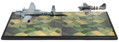 Lot 166 - Aircraft Diorama. Dogfight, a fine diorama, showing He219 (Eagle Owl) night fighter