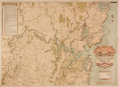 Lot 240 - Australia. Bell (T. B. lithographer), Map of the Hawkesbury River..., 1927