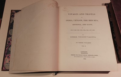 Lot 172 - Valentia (George Annesley). Voyages and Travels, 3 volumes, 1809